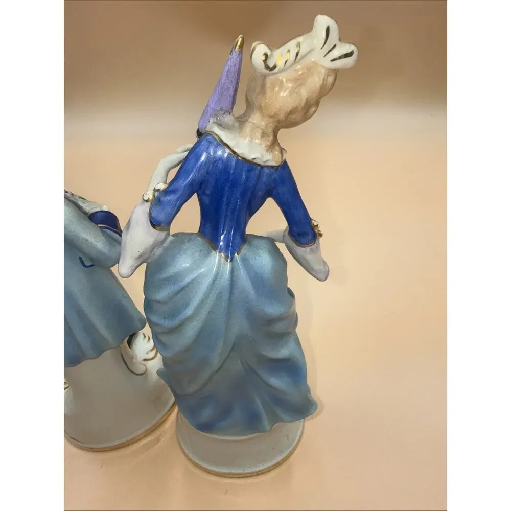 Vintage Colonial Style Porcelain Man & Woman Figures-Statues Made USA